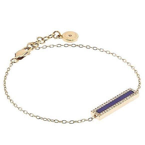 Michael Kors Gold Chain Bracelet SS Link Plate Agate MKJ4249 MKJ4249710