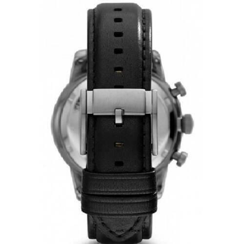 Fossil FS4935 Men`s Townsman Black Dial Black Leather Strap Watch - Black