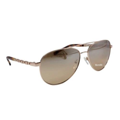 Michael Kors San Juan MK1047-11088Z Rose Gold / Khaki Gradient Flash Sunglasses