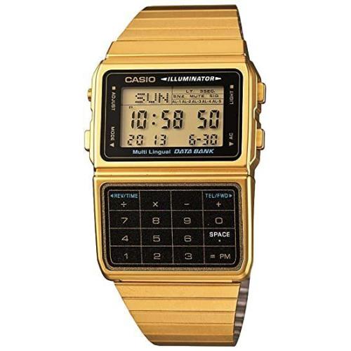 Casio Men`s Quartz Digital Calculator Gold-tone Band 37mm Watch DBC611G-1VT