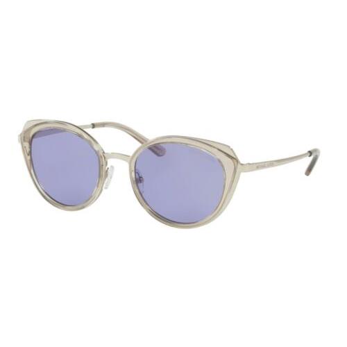 Michael Kors Sunglasses Charleston MK 1029 11371A Grey Silver Frames w/ Purple - Frame: Grey Transparent / Shiny Silver, Lens: Purple