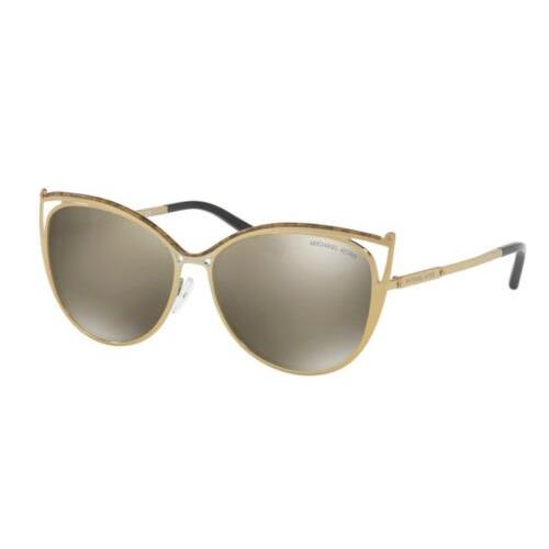 Michael Kors Sunglasses Ina MK 1020 11645A Gold Marble Gold Tone W/bronze Mirror - Frame: Gold Marble / Gold Tone, Lens: Bronze Mirror