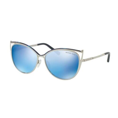 Michael Kors Sunglasses Ina MK 1020 116755 Navy Silver Tone w/ Navy Mirror