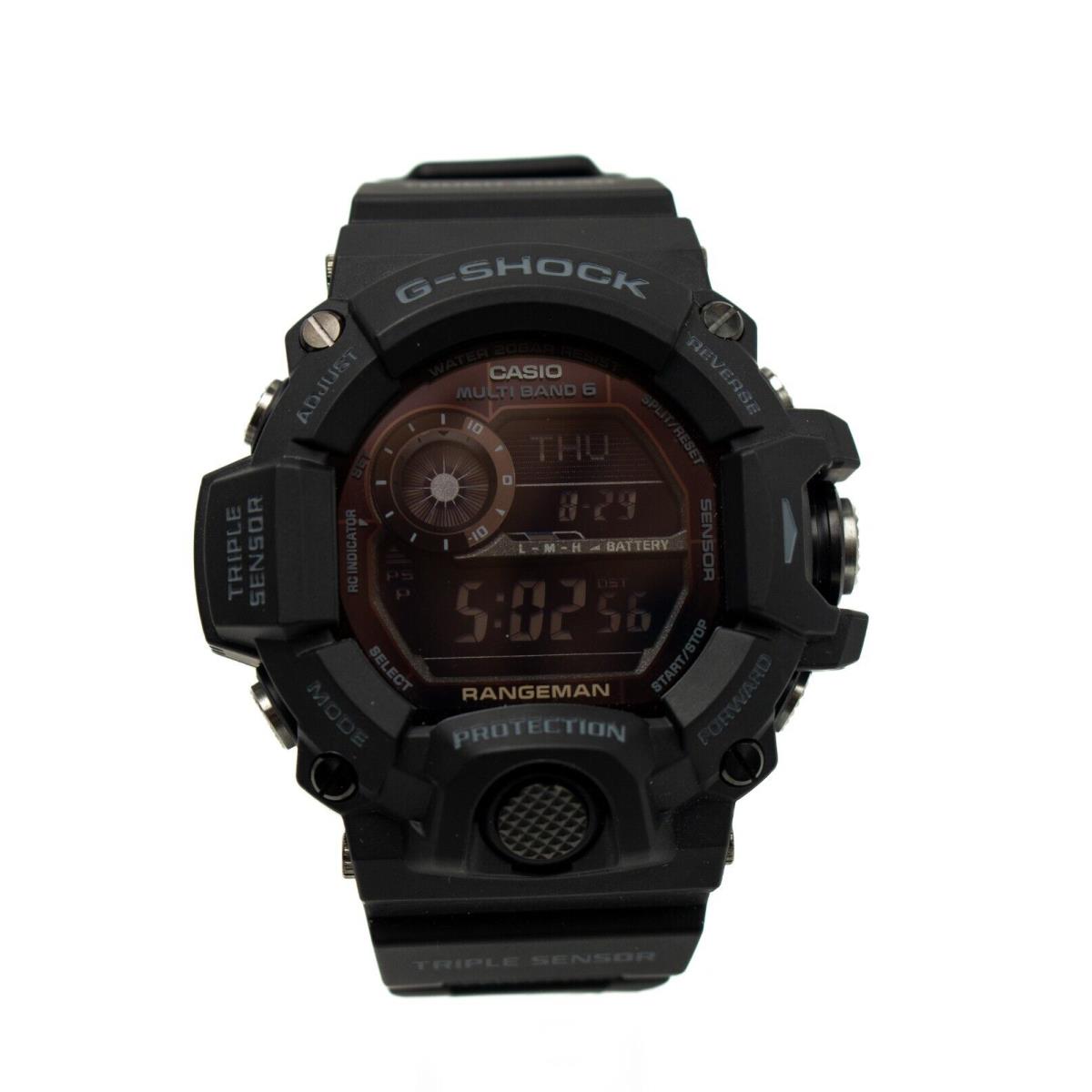 Casio G-shock Rangeman Triple Sensor Tough Solar Power Watch GW9400-1 - Face: Grey, Dial: Gray, Band: Black