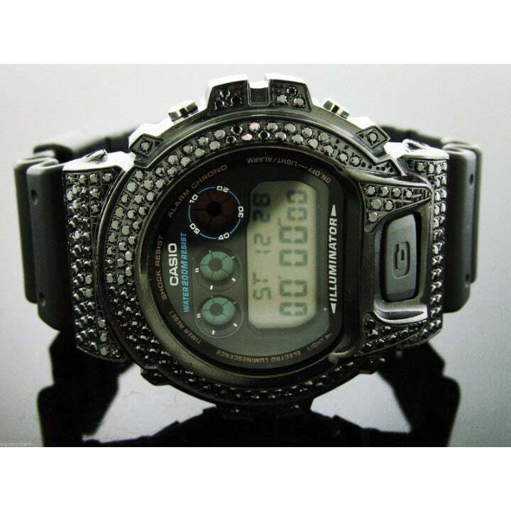 Men`s Casio G Shock High-quality CZ Black Crystal Watch Black Case Blackface