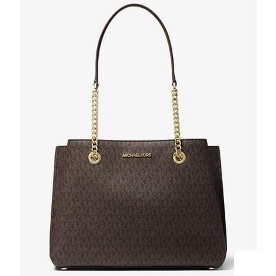 Michael Kors Teagan Large Logo Shoulder Bag -brown