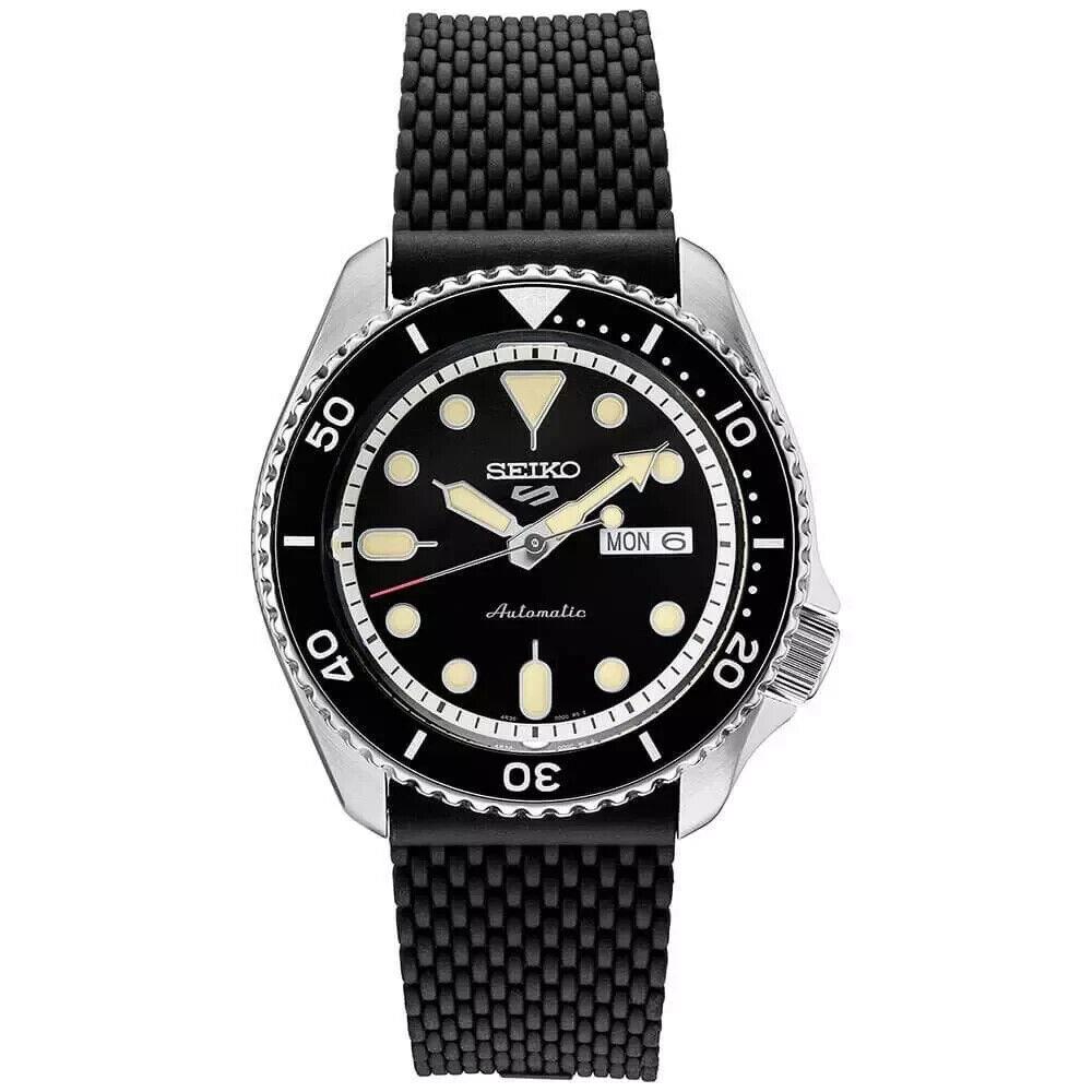 Seiko 5 Sports Men`s Black Watch - SRPD95 Black Dial Automatic