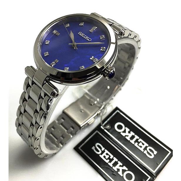 Seiko Solar Chronograph Blue Dial Stainless Steel Women`s Analog Watch SRZ531