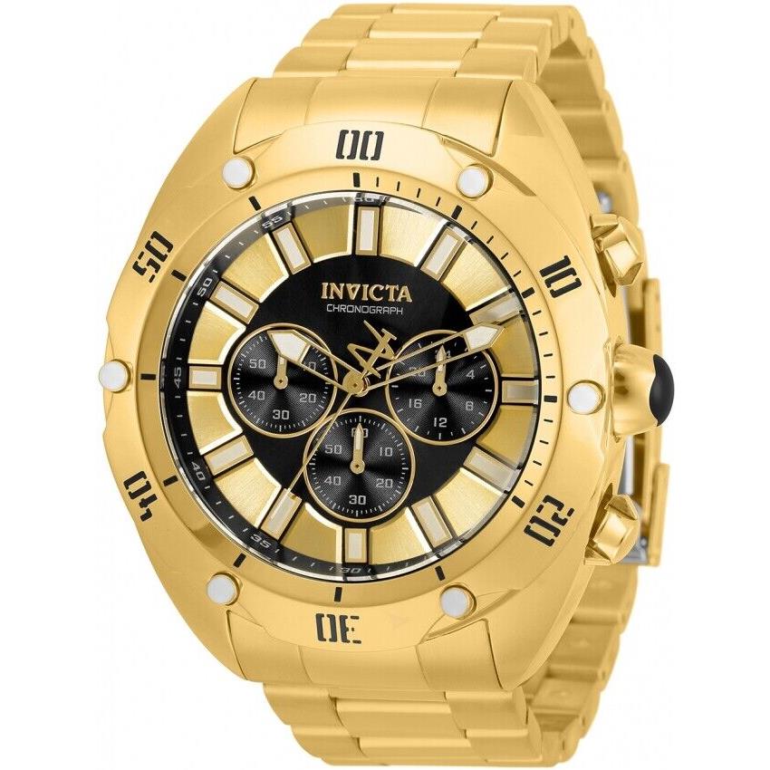 Invicta Men`s 33744 Venom Quartz Chronograph Gold Black Dial Analog Wrist Watch