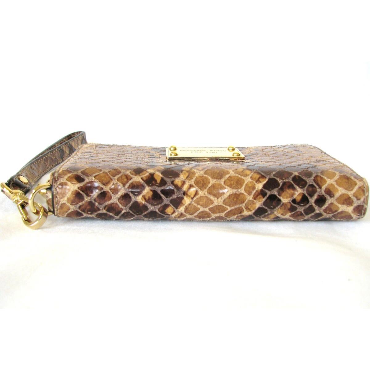 Michael Kors Electronic Sand Brown Python Leather Phone Case Wallet Wristlet