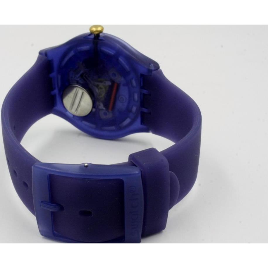 Swatch Originals Ti-ock Navy Blue Silicone Lenticular Watch 41mm SUON119