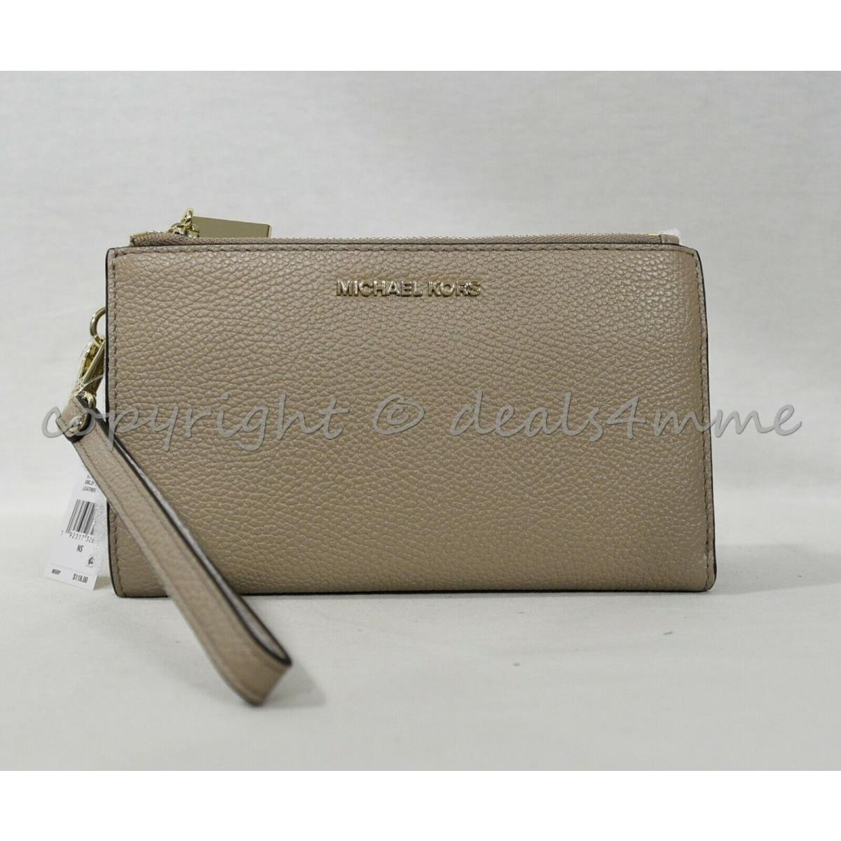 Michael Kors 32T8TFDW4L Double Zip Wallet / Wristlet in Truffle Pebbled Leather