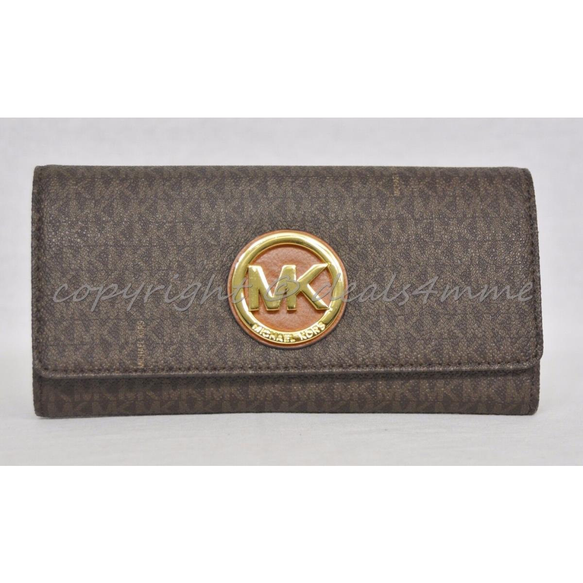 Kors Signature MK Pvc Fulton Carryall Wallet in Brown