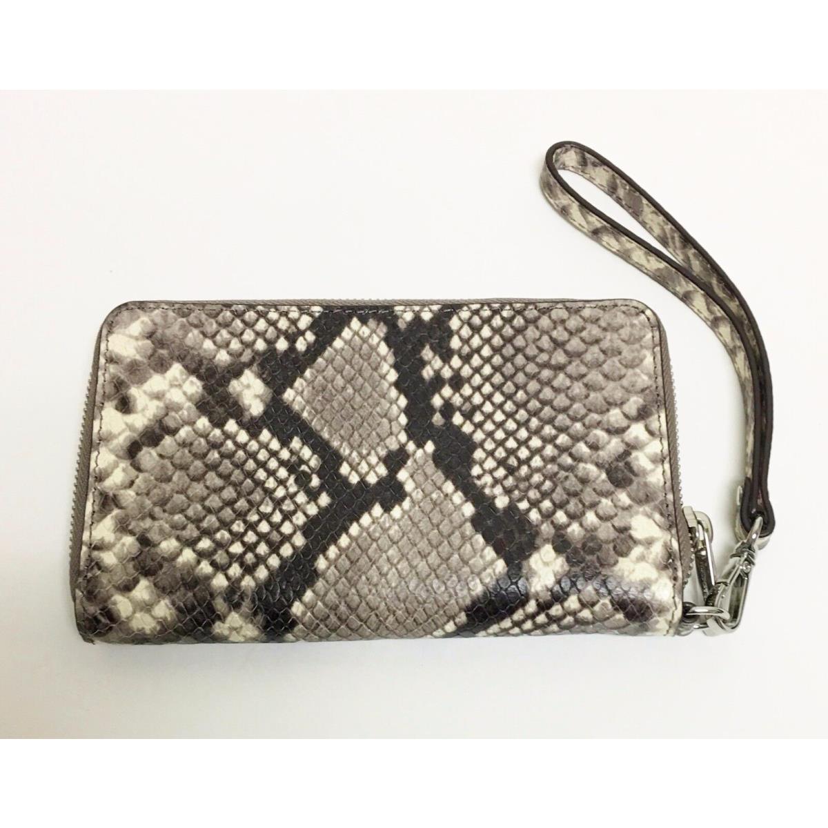 Michael Kors Jet Set Natural Python Leather LG Flat Phone Case Wristlet Wallet