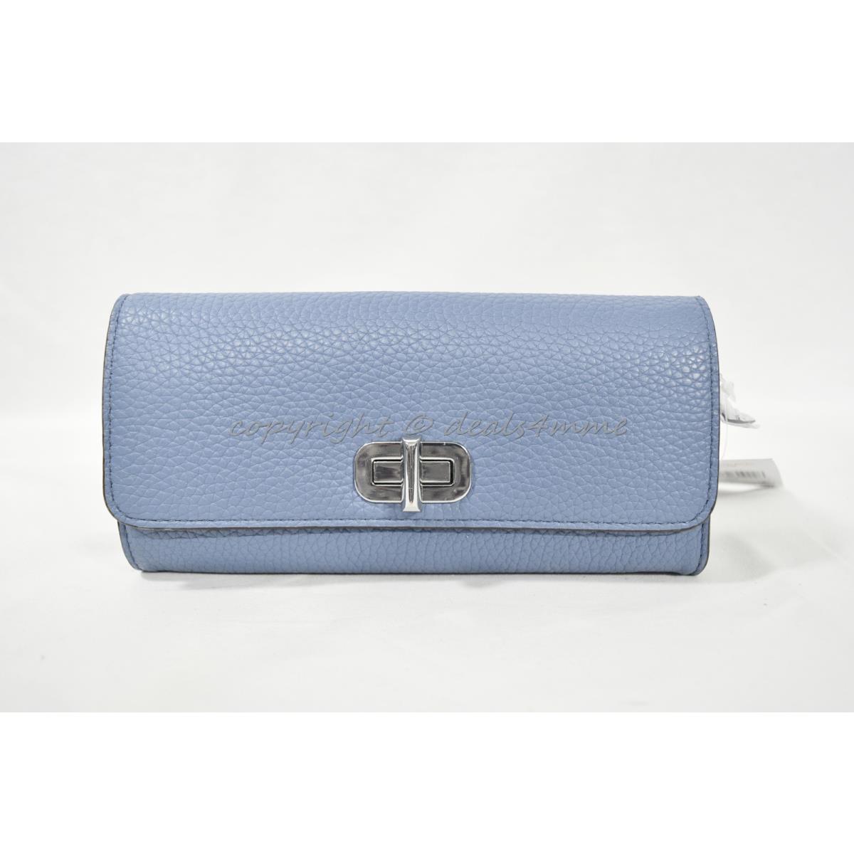 Kors Sullivan Large Carryall Leather Wallet in Denim Blue