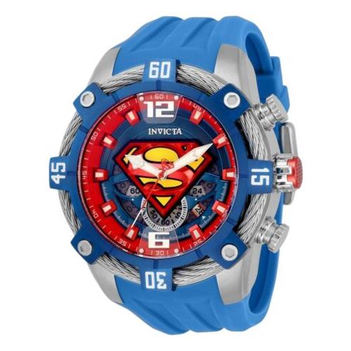 Invicta DC Comics Men`s 51mm Superman Limited Ed Chronograph Watch 33164 Rare