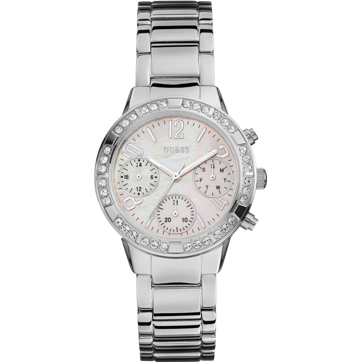 Guess W0546L1 Ladies Dress Stainless Steel Silver-tone Crystal Accented Bezel WR