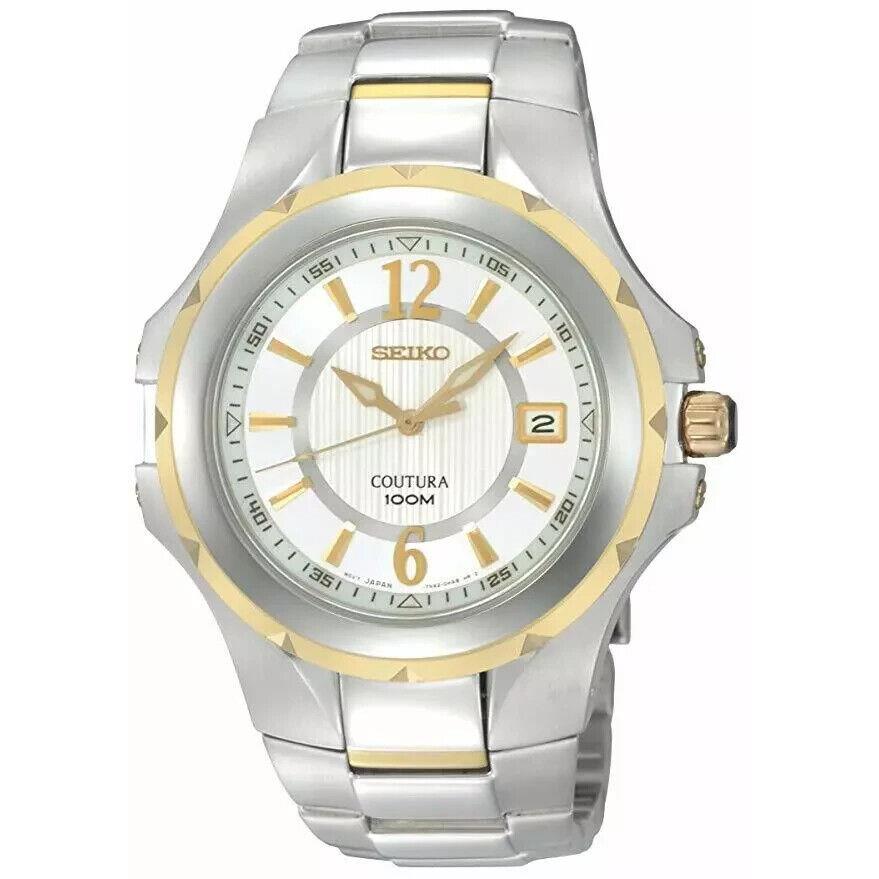 Seiko Men`s SGEE68 Coutura Two-tone Silver and White Dial Watch