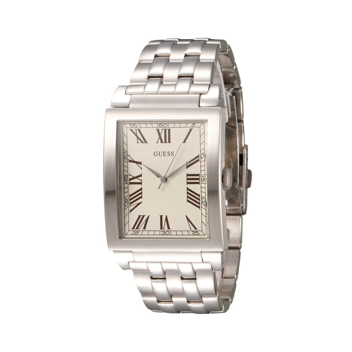 Guess Silver S/steel+rose Gold Roman Numerals IN White Dial WATCH-U85062G2