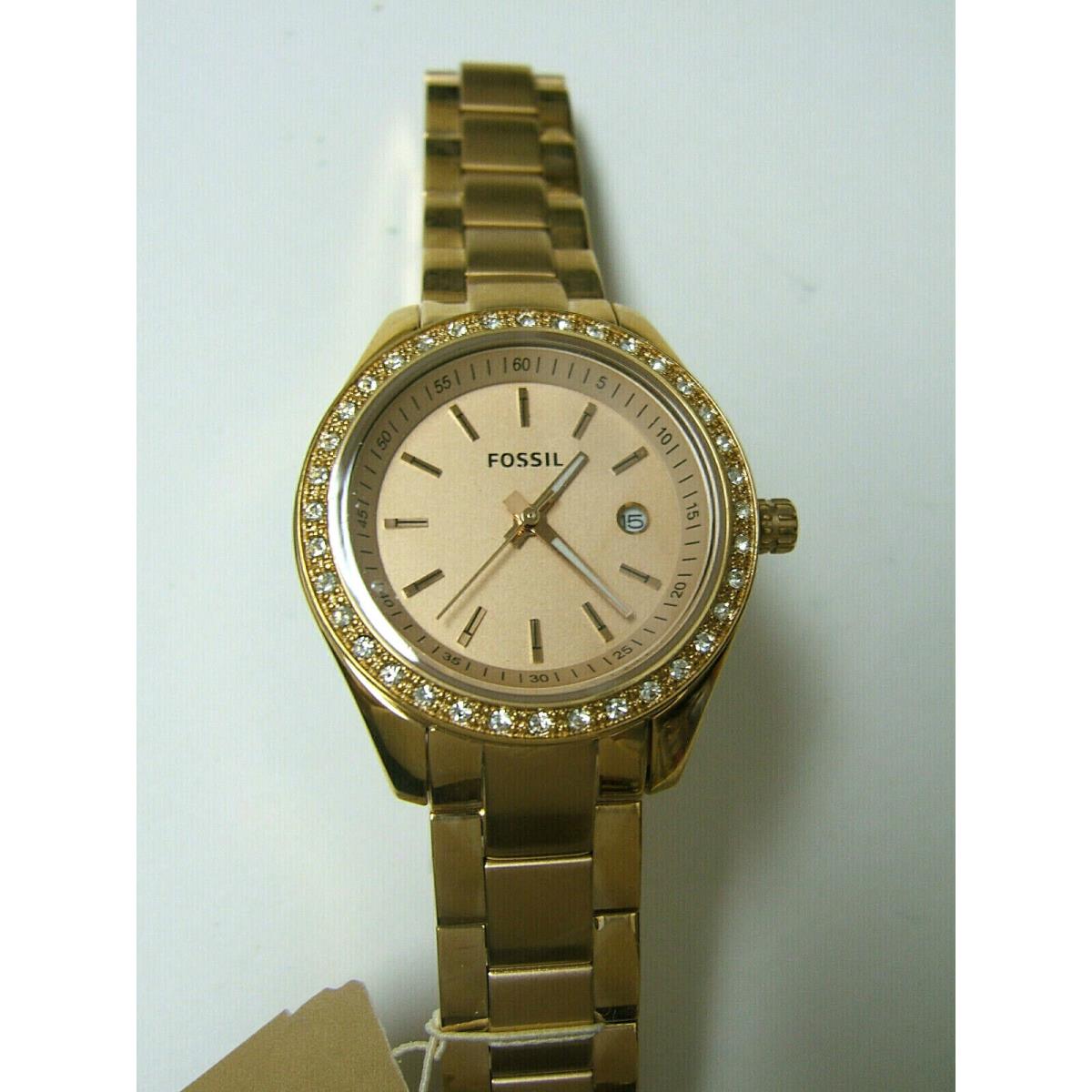 W Fossil Stella Mini Rose Gold Crystal Watch ES3196