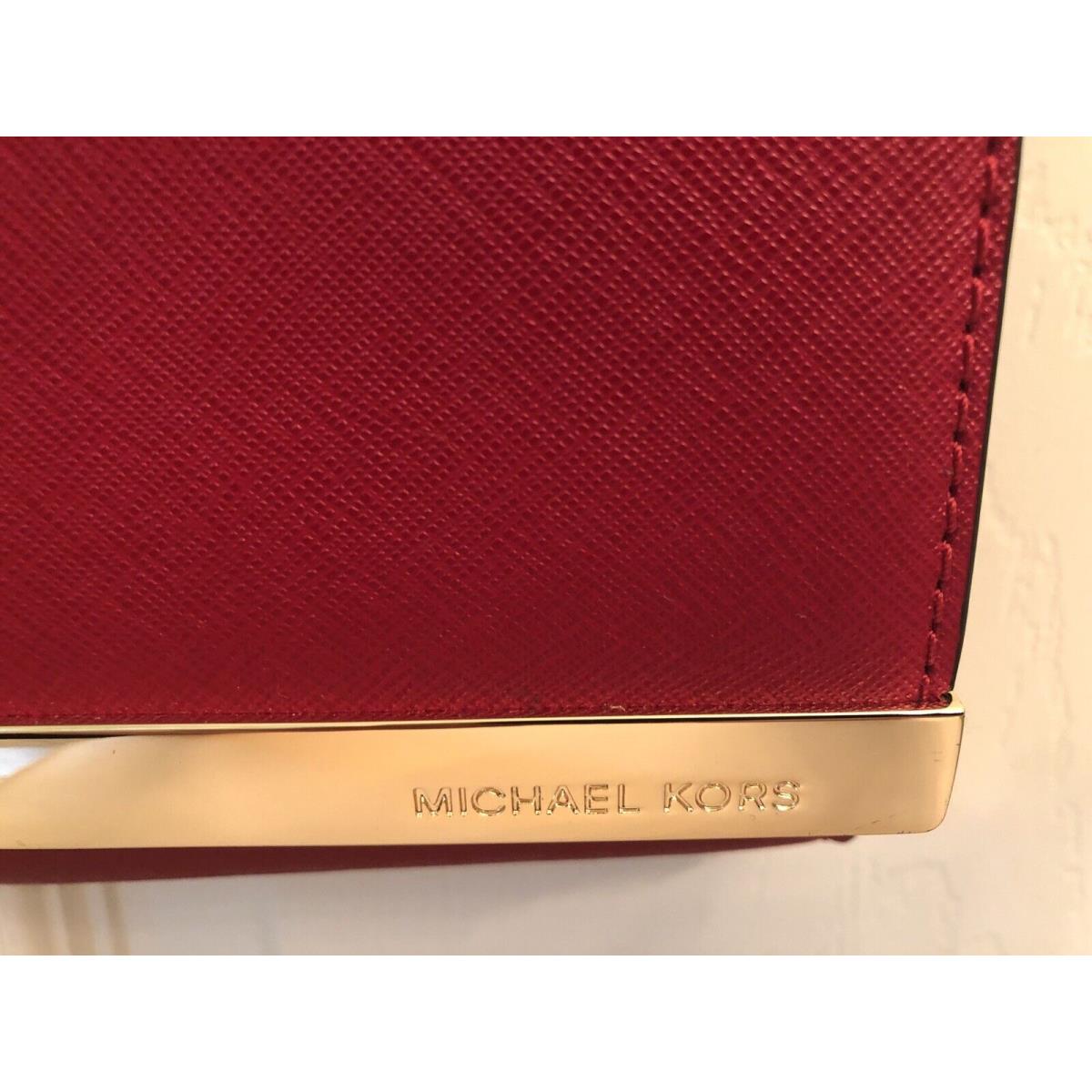 Michael Kors Red Leather Handbag Shoulder Bag Clutch Woman`s
