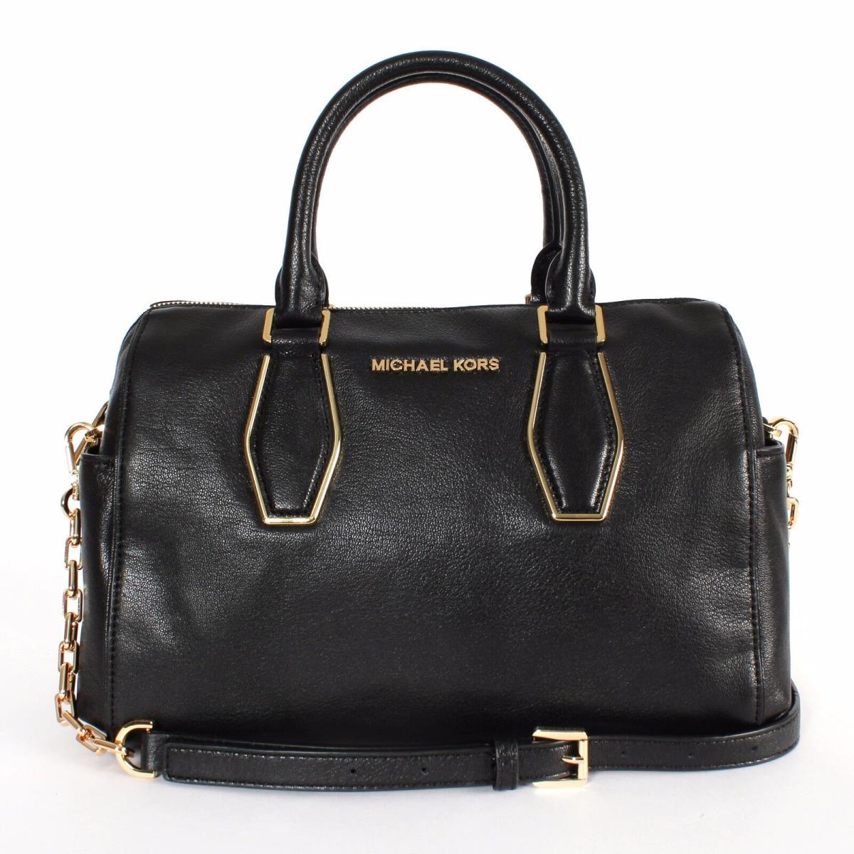 Michael Kors Vanessa Medium Chain Satchel Shoulder Bag Black