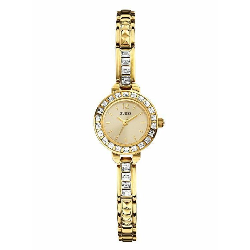 Fancy Guess Gold Tone Crystals Glitz Bracelet Petite WATCH-U0429L2