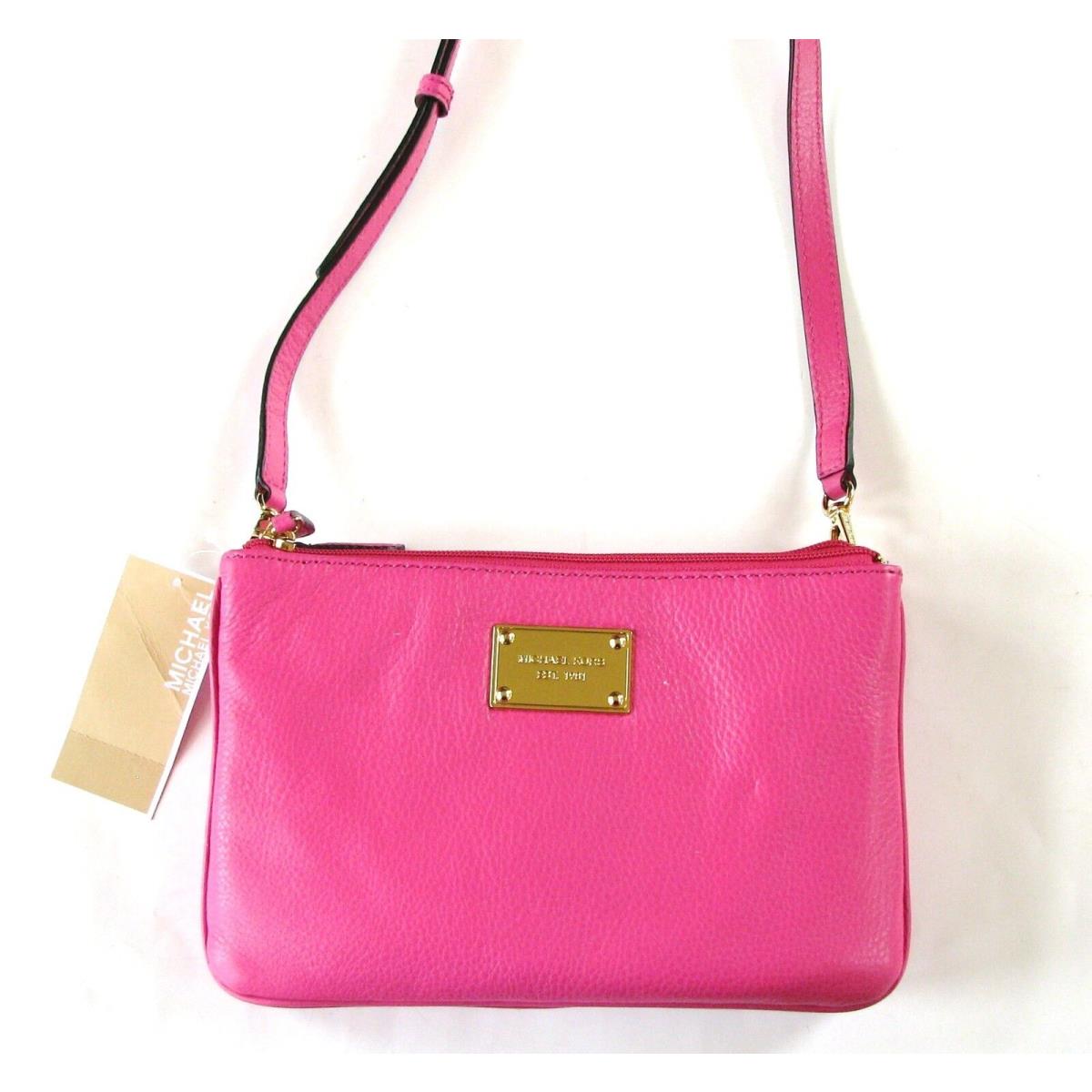 Michael Kors Item Gusset Zinnia Pink Leather Crossbody Clutch Bag ...