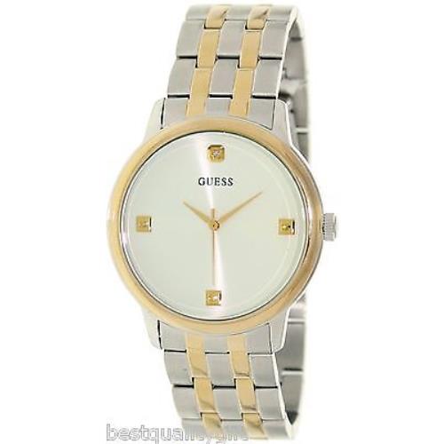 New-guess 2 Two Tone Silver Gold+diamond Dial Classic Dress Watch U11609G2