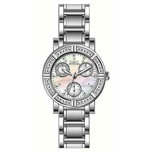 Invicta Women`s 4718 `wildflower` Chronograph Stainless Steel Watch - Dial: Silver, Band: Silver, Bezel: Silver
