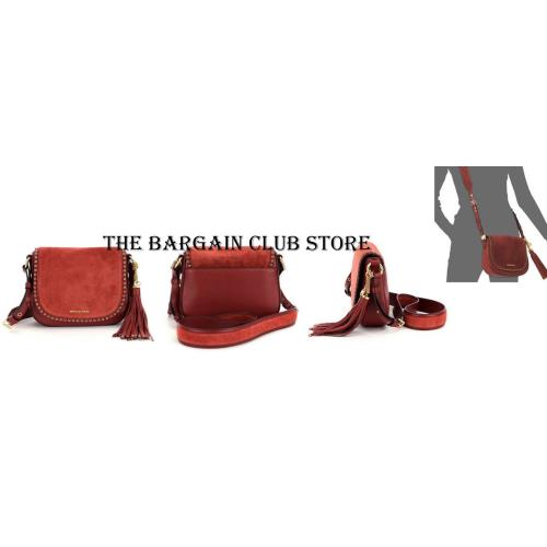 Michael Kors Saddle Bag Brooklyn Medium Leather/suede Grommet Saddle Bags