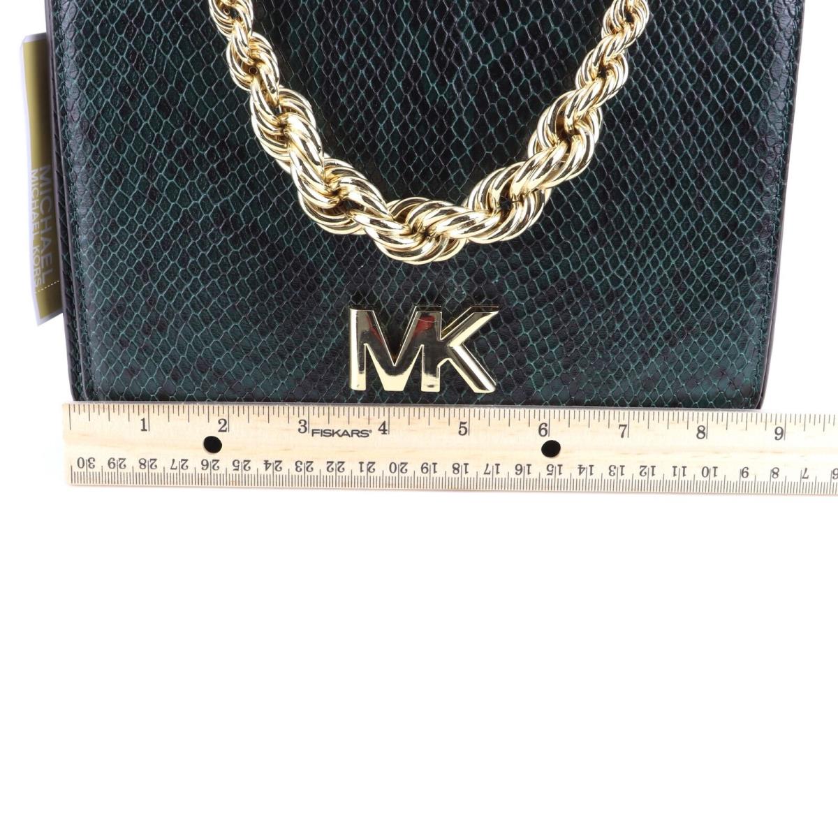 Michael Kors Mott Python Large Twisted Chain Shoulder/hand Bag Green