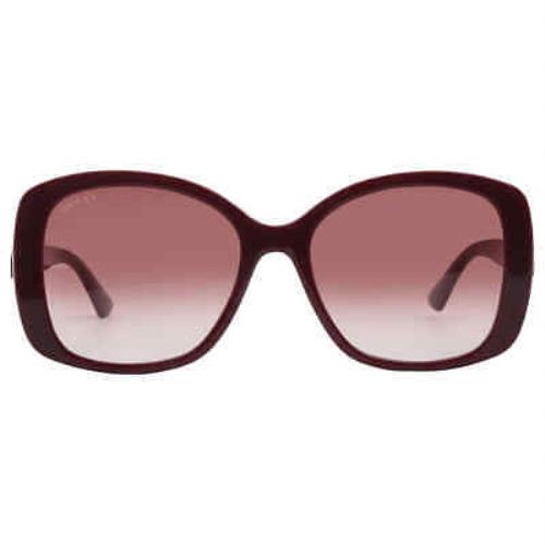 Gucci Red Gradient Butterfly Ladies Sunglasses GG0762S-003 56 GG0762S-003 56