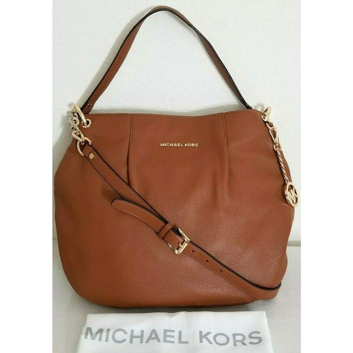 Michael Kors Bedford Luggage Brown Leather Large Convertible Shoulder Bag