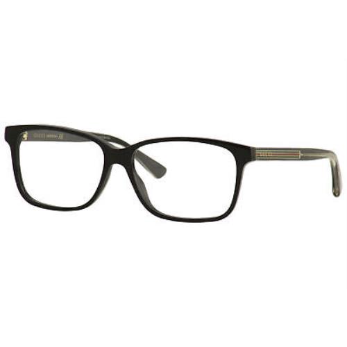 Gucci Men`s Eyeglasses Web GG0530O 004 Black/crystal Optical Frame 57mm - Black Frame