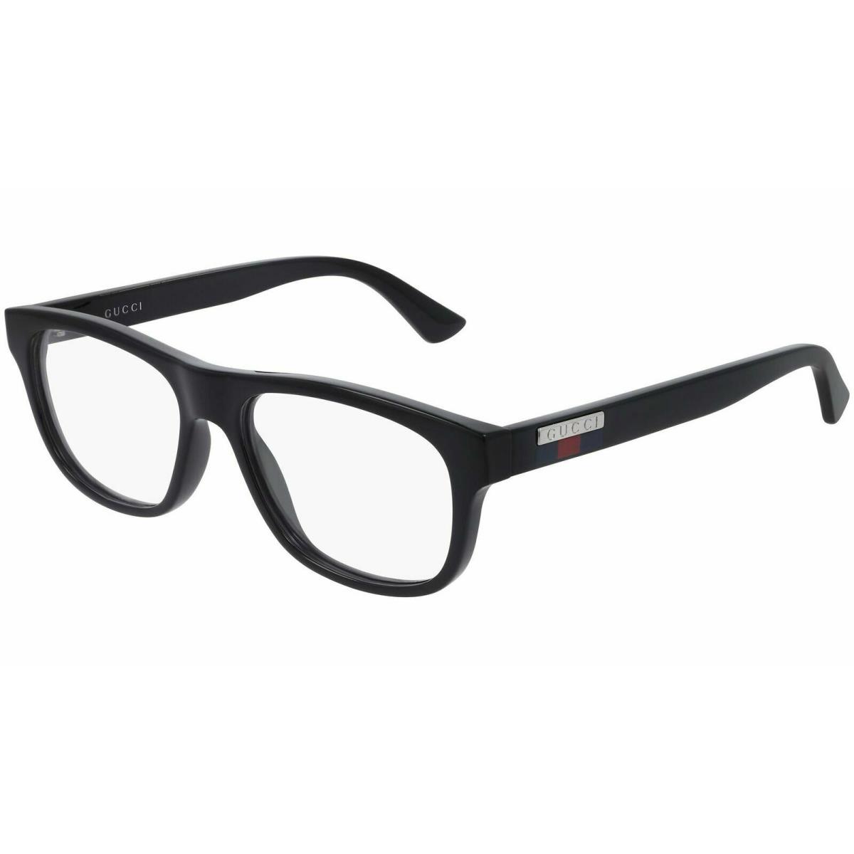 Gucci Unisex Squared Eyeglasses GG0768o-001 in Shiny Black Frame W/demo Lenses