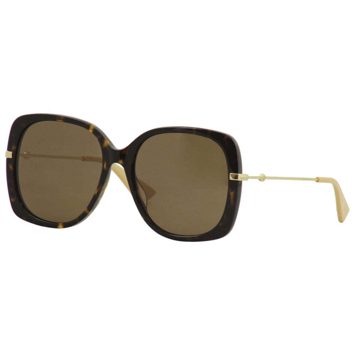 Gucci Women`s Gucci-logo GG0511S GG/0511 003 Havana/gold Square Sunglasses 57mm