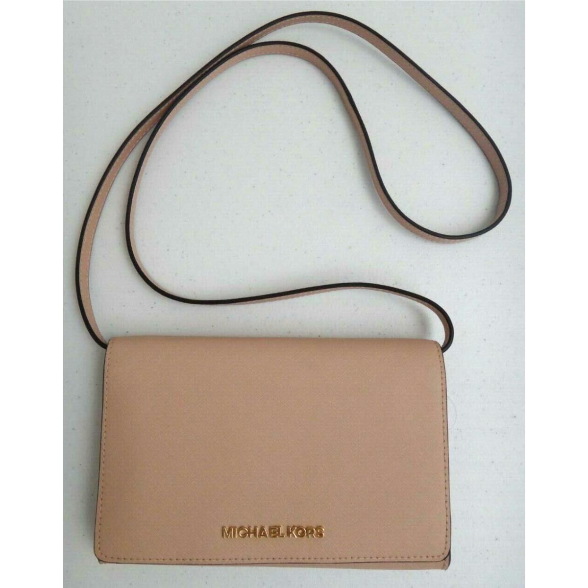 Michael Kors Jet Set MK Convertible Cross-body Clutch Bag Wallet Ballet Saffiano