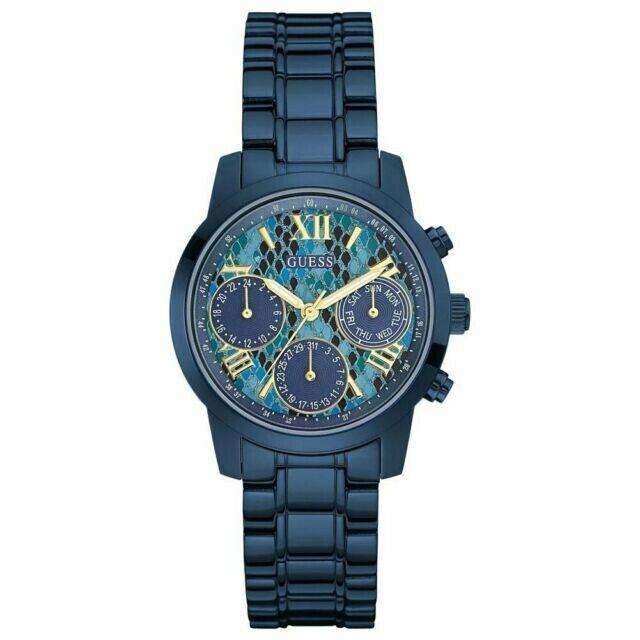 Guess Mini Sunrise Turquoise Dial Blue Roman Number 36MM Women`s Watch W0448L10