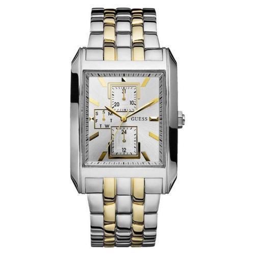 New-guess Two Tone Steel Bracelet Multi-function Silver Dial Men WATCH-U12524G1