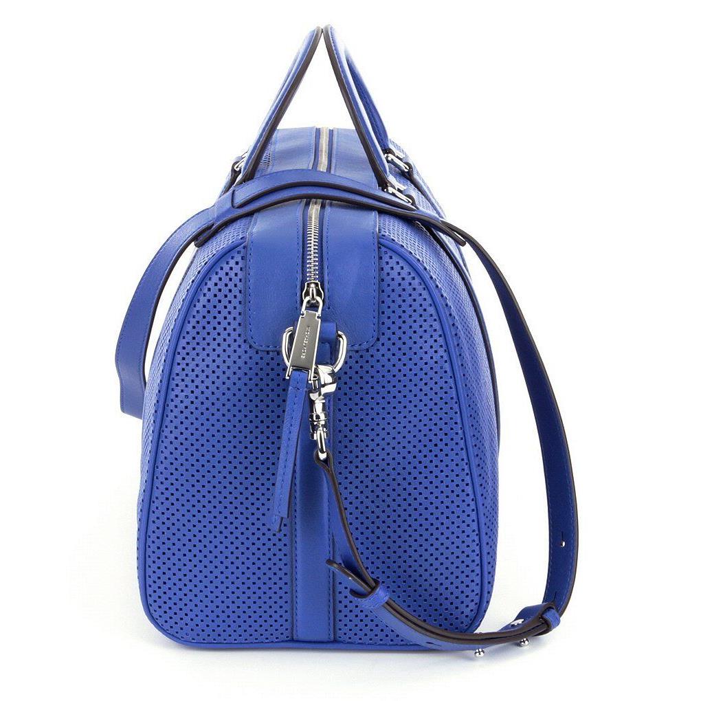 Michael Kors Libby Large Perforated Leather Gym Bag Electric Blue