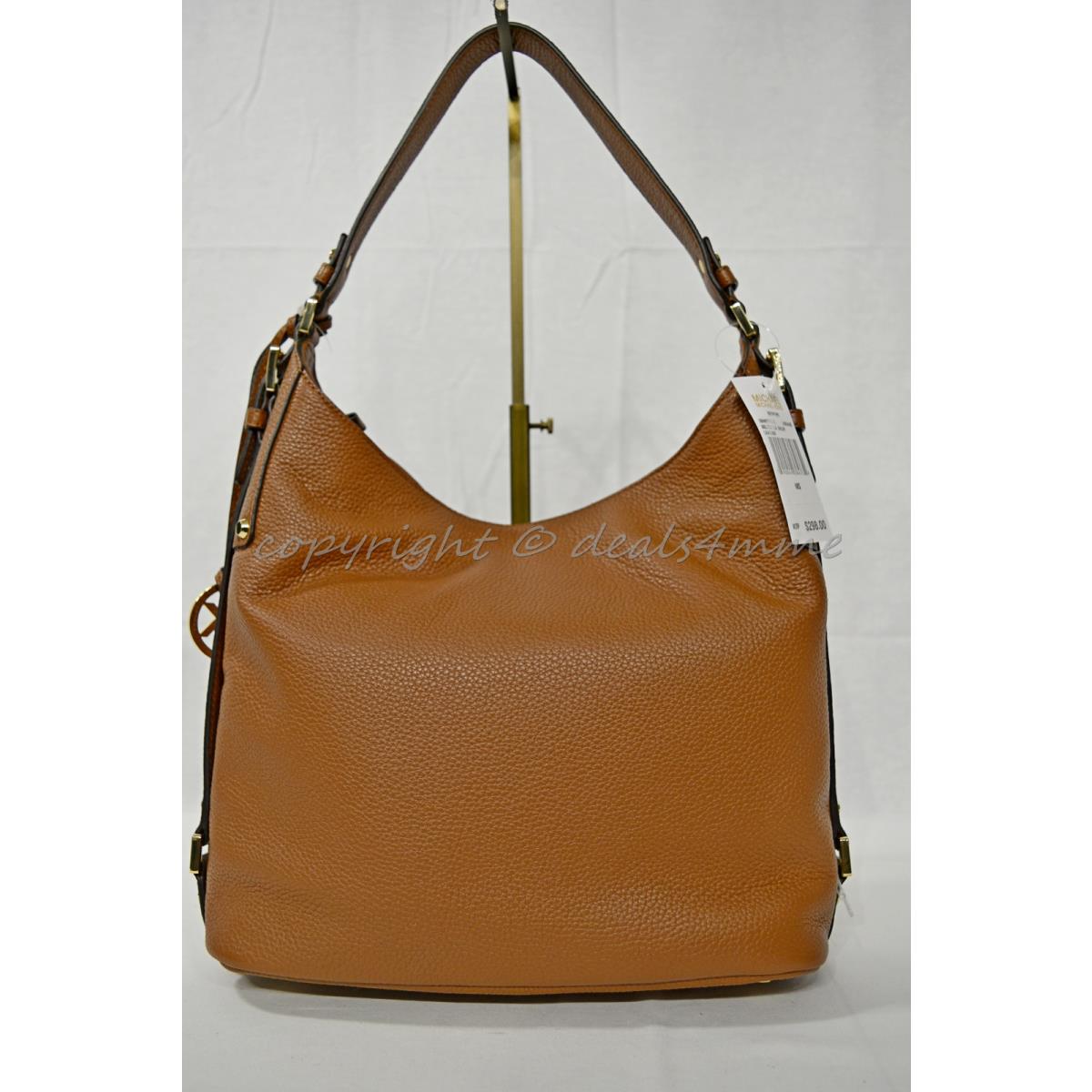 Michael Kors Bedford Belted Leather Shoulder Bag Luggage Brown/ Goldtone