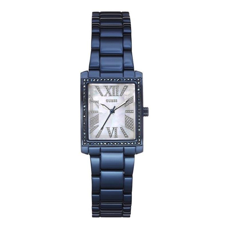 Guess Glossy Haven Royal Blue Crystal Mop Roman `S S/steel Watch W0569L4