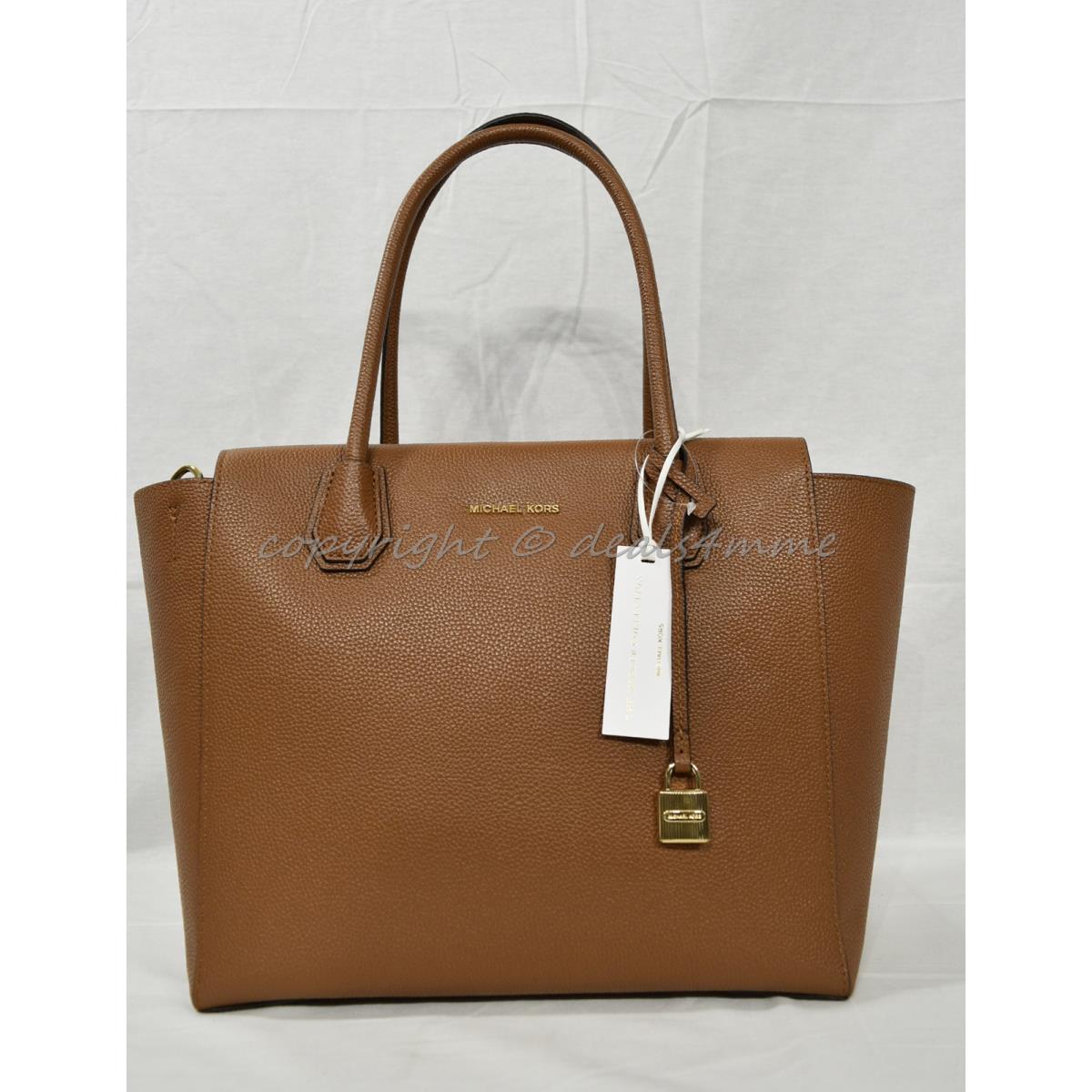 Michael Kors Studio Mercer Large Leather Satchel/shoulder Bag. Luggage Brown