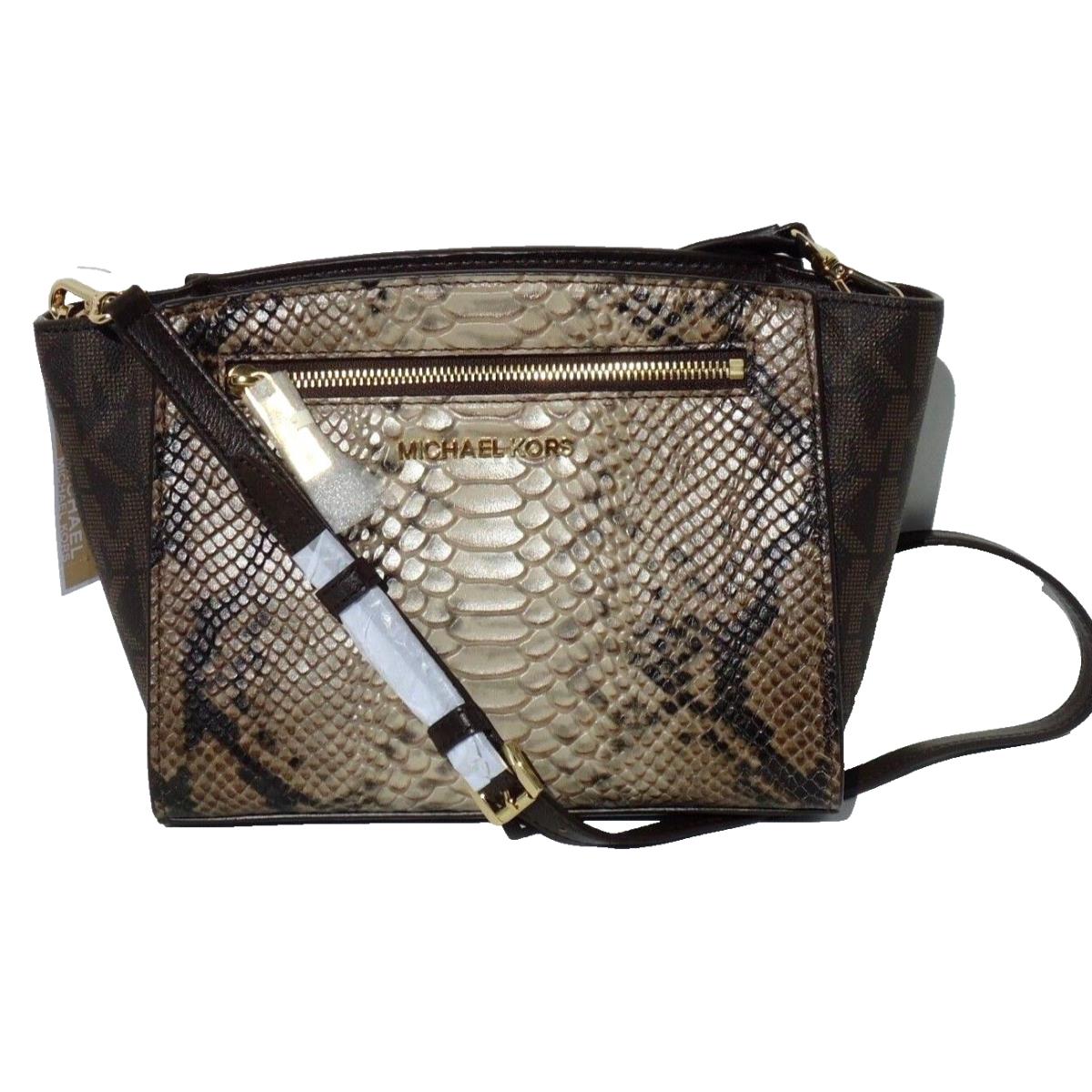 Michael Kors Sophie Medium Messenger Crossbody/bag-sand/python Print