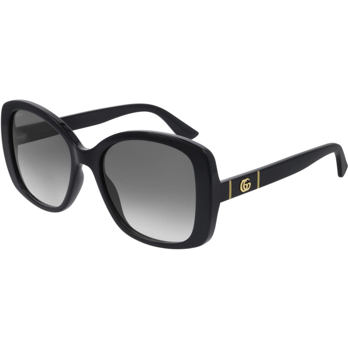 Gucci Logo GG 0762S Sunglasses 001 - Frame: Black, Lens: Grey