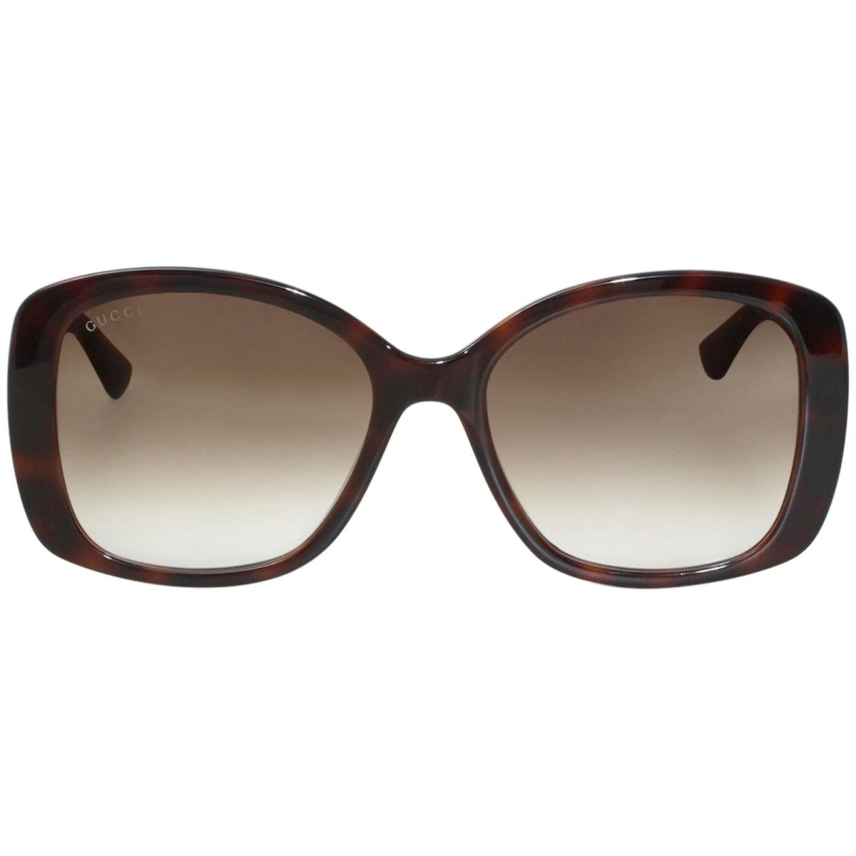 Gucci Gucci-logo GG0762S 002 Sunglasses Women`s Havana/brown Gradient Lens 56mm