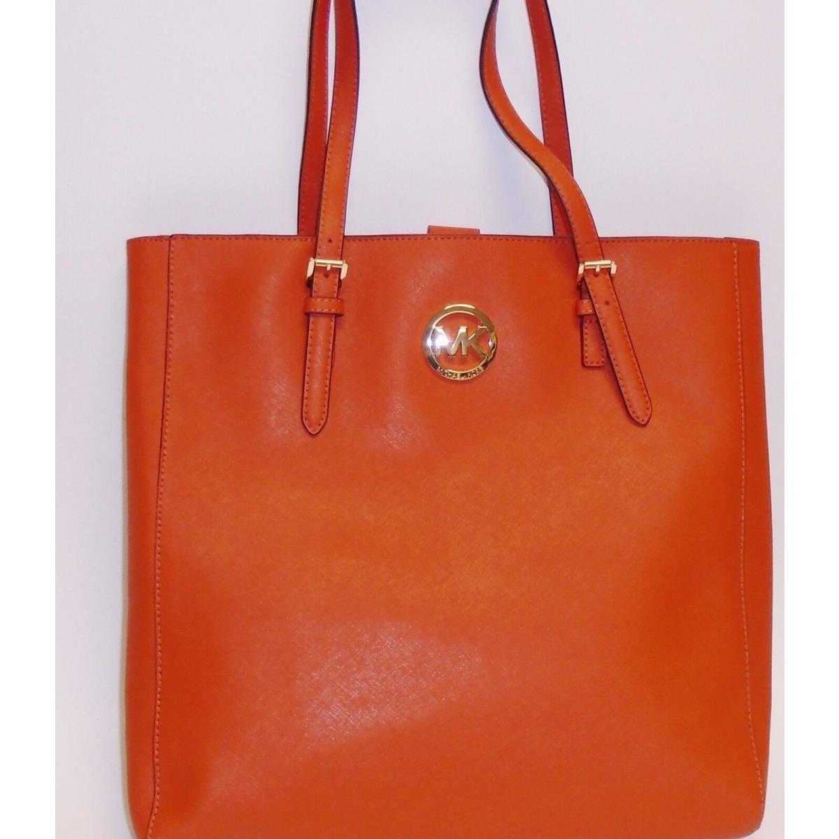 Michael Kors Jet Set Travel Burnt Orange Saffiano Leather Tote Hand Bag - Michael  Kors bag - 888235372327