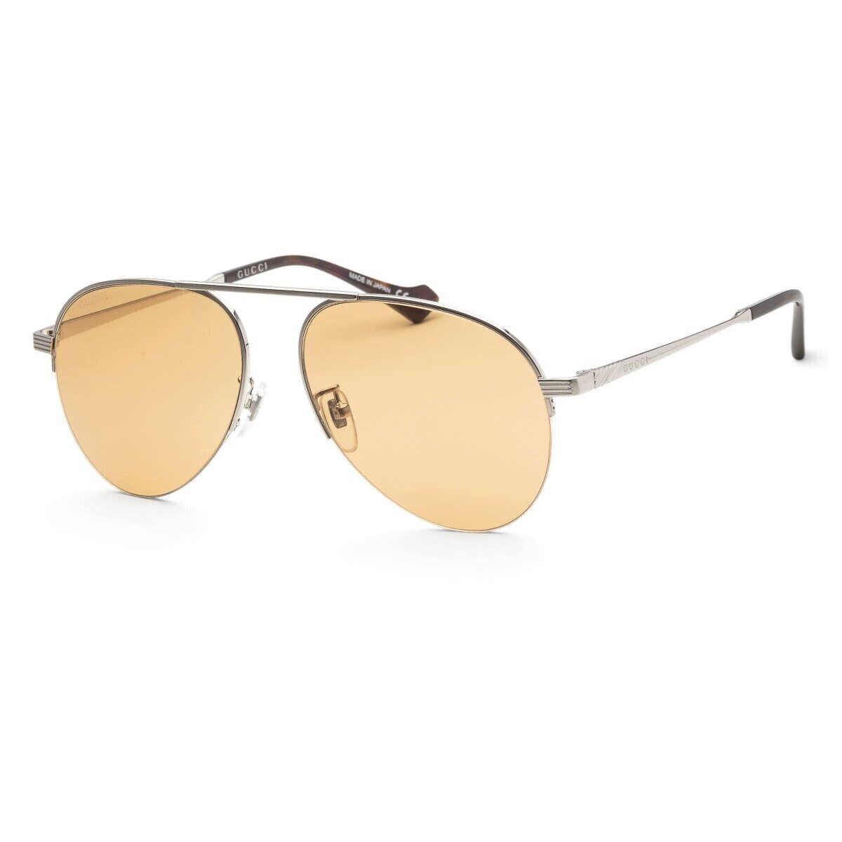 Gucci Sunglasses GG0742S 004 Silver/yellow Lens