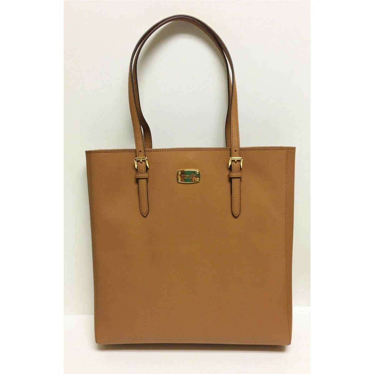 Michael Kors Jet Set Travel Acorn Brown Large NS Saffiano Tote Shoulder Bag